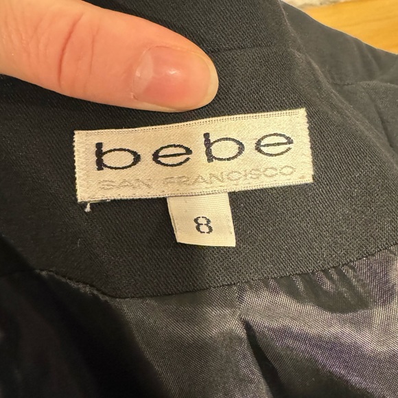 Bebe | Vintage Notch Collar Crop Blazer in Black Sz. 8 - Picture 10 of 12
